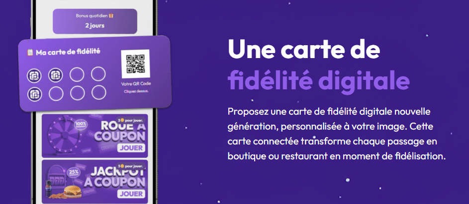 Carte de fidélité digitale Fiplink accessible via QR code, sans application